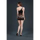 Мини-платье на одно плечо Moonlight Model 12 XS-L Black, вертикальная бахрома