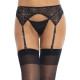 Пояс для чулок со стразами Leg Avenue Rhinestone Garterbelt Black One Size