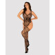 Ажурный бодистокинг под паутину Obsessive Bodystocking G325 black S/M/L, черный, комбинезон, имитаци