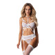Комплект Obsessive Premisis White 3-pcs crotchless set L/XL