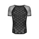 Мужская полупрозрачная футболка с орнаментом Obsessive T102 T-shirt S/M/L, черная